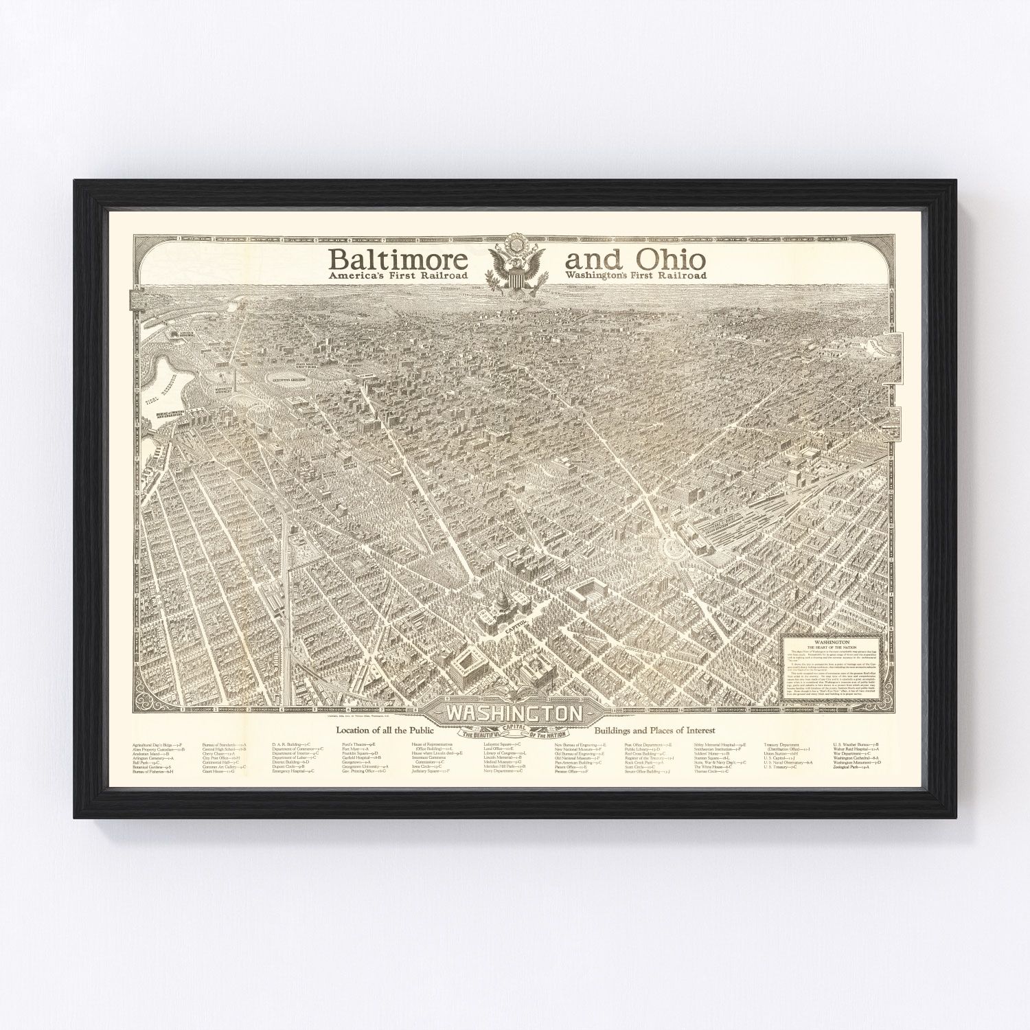 Vintage Map of Washington, DC 1923