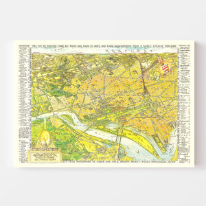 Vintage Map of Washington, DC 1948