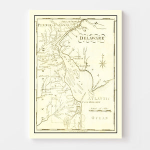 Vintage Map of Delaware 1795