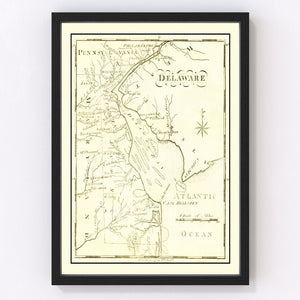 Vintage Map of Delaware 1795