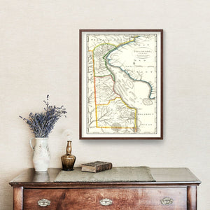 Vintage Map of Delaware 1814