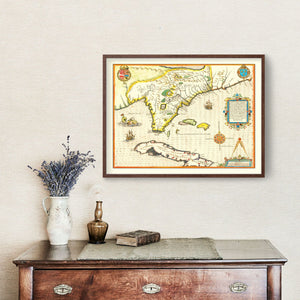 Vintage Map of Florida 1591