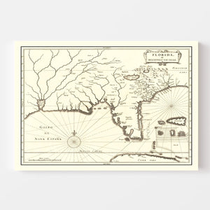 Vintage Map of Florida 1834