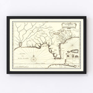 Vintage Map of Florida 1834