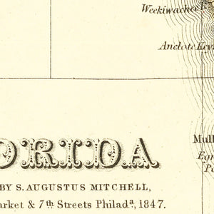 Vintage Map of Florida 1847