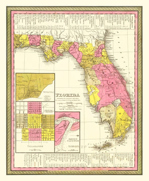 Vintage Map of Florida 1847