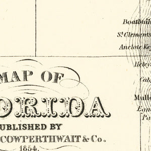 Vintage Map of Florida 1854