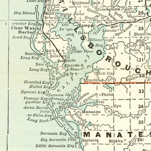 Vintage Map of Florida 1888