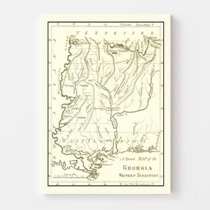 Vintage Map of Georgia 1797