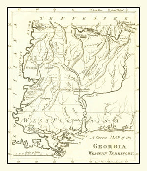 Vintage Map of Georgia 1797