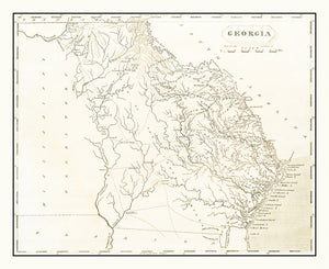Vintage Map of Georgia 1805