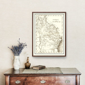 Vintage Map of Georgia 1814
