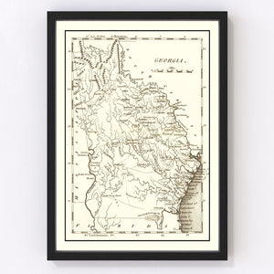 Vintage Map of Georgia 1814
