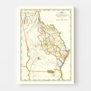 Vintage Map of Georgia 1814