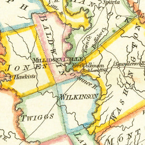 Vintage Map of Georgia 1814