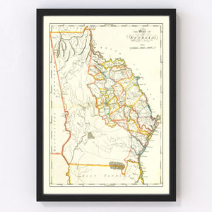 Vintage Map of Georgia 1814