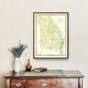 Vintage Map of Georgia 1834