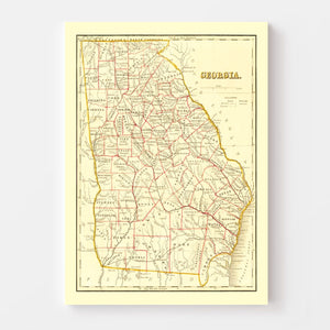 Vintage Map of Georgia 1835