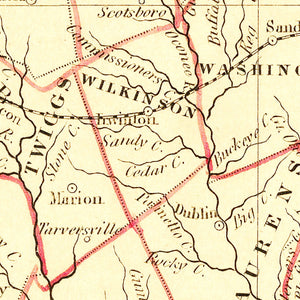 Vintage Map of Georgia 1835