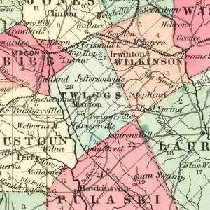 Vintage Map of Georgia 1859