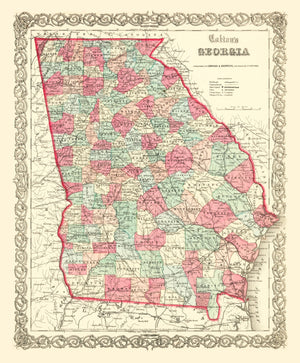 Vintage Map of Georgia 1859