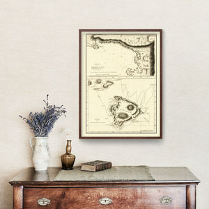 Vintage Map of the Sandwich Islands 1785
