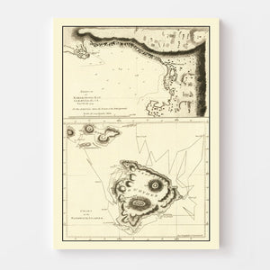 Vintage Map of the Sandwich Islands 1785
