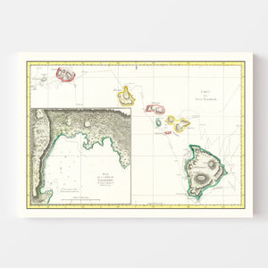 Vintage Map of Hawaii 1785