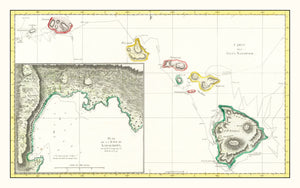Vintage Map of Hawaii 1785