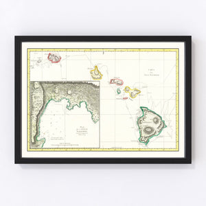 Vintage Map of Hawaii 1785
