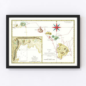 Vintage Map of Hawaii 1787