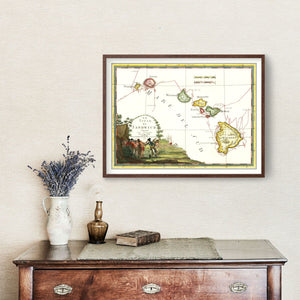 Vintage Map of Hawaii 1798