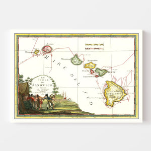 Vintage Map of Hawaii 1798