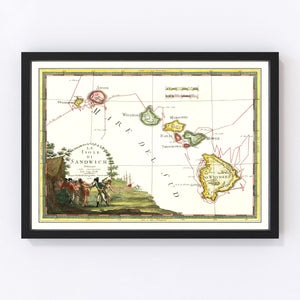 Vintage Map of Hawaii 1798