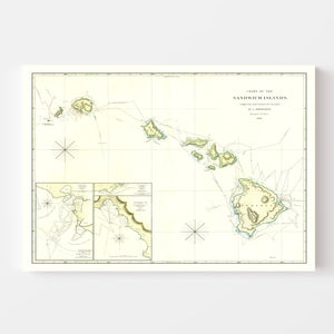 Vintage Map of Hawaii 1832