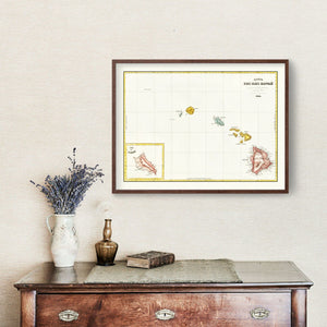Vintage Map of Hawaii 1834