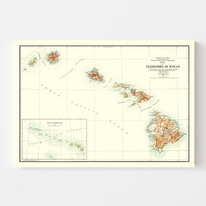 Vintage Map of Hawaii 1904