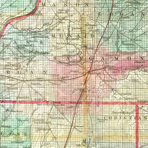 Vintage Map of Illinois 1852