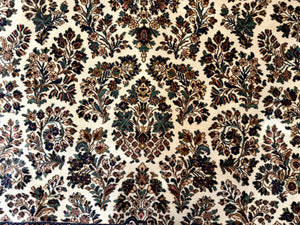 Karastan Rug 8.8 x 10.6 Ivory Sarouk #700/760, Wool Discontinued Original 700 Series