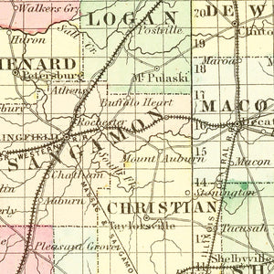 Vintage Map of Illinois 1855