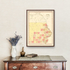 Vintage Map of Iowa 1849