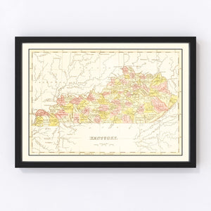 Vintage Map of Kentucky 1835
