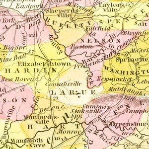 Vintage Map of Kentucky 1847