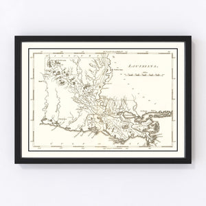 Vintage Map of Louisiana 1814
