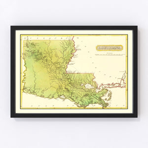 Vintage Map of Louisiana 1816