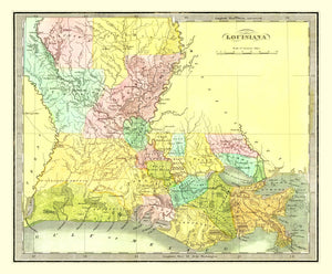 Vintage Map of Louisiana 1836