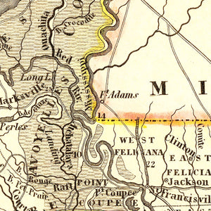 Vintage Map of Louisiana 1845