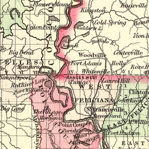 Vintage Map of Louisiana 1871