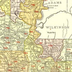 Vintage Map of Louisiana 1917