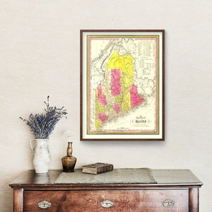 Vintage Map of Maine 1847